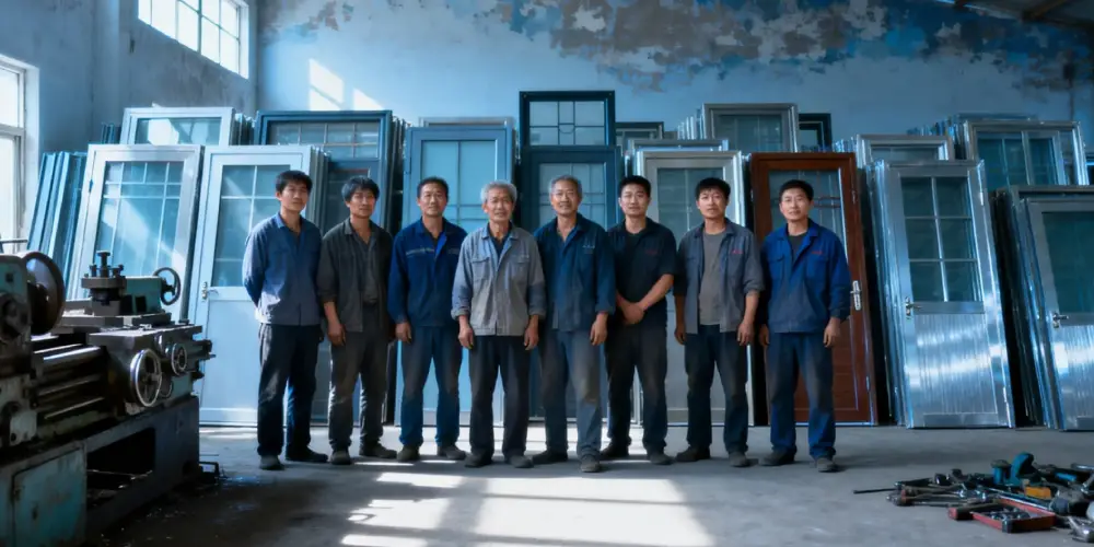 门窗定制厂家安装团队现场作业